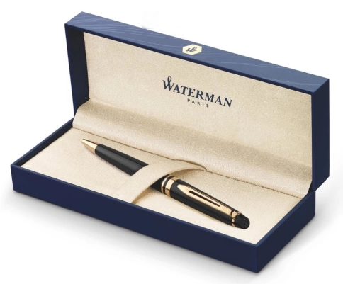 Шариковая ручка Waterman Expert 3 (S0951700) Black Laque GT; M синие чернила; подарочная коробка фото 4