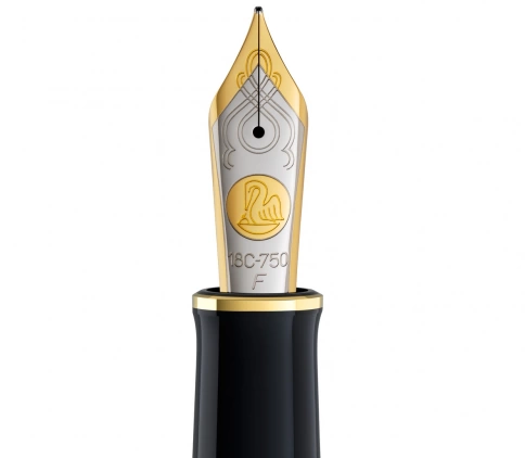 Ручка перьевая Pelikan Souveraen M 1000 (PL987388) Black GT F перо золото 18K с родиевым покрытием подар.кор. фото 4