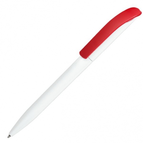 Ручка пластиковая шариковая SOLKE Vivaldi, белая с красным фото 1