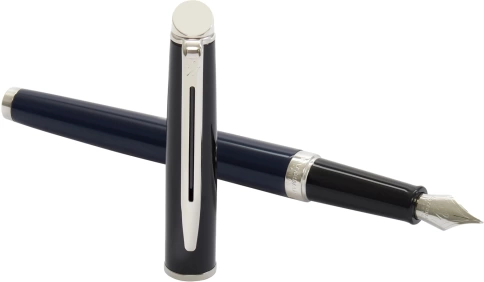 Перьевая ручка Waterman Hemisphere Colour Blocking (2202847) Blue/Black CT; F сталь нержавеющая; подарочная коробка фото 4