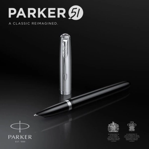 Перьевая ручка Parker 51 Core (2123491) Black CT; F сталь нержавеющая; подар.кор. фото 9