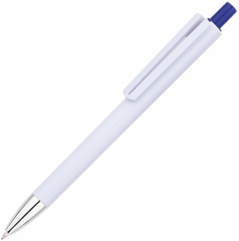 Ручка пластиковая шариковая Vivapens VIKO, белая с синим фото 1