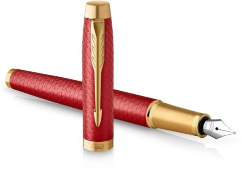 Перьевая ручка Parker IM Premium F318 (2143650) Red GT F; сталь нержавеющая; подар.кор. фото 2