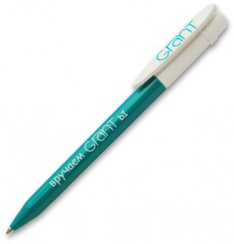 Ручка пластиковая шариковая Grant Arrow Bicolor, бирюзовая с белым фото 1