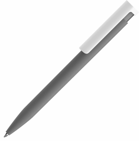 Ручка пластиковая шариковая Vivapens CONSUL SOFT, серая с белым фото 1