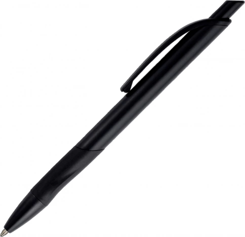 Ручка пластиковая шариковая Vivapens Kleo, с резинкой, чёрная фото 3