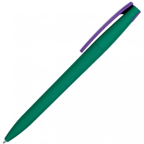 Ручка пластиковая шариковая Vivapens ZETA SOFT MIX, зелёная с фиолетовым фото 3