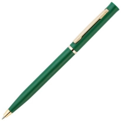 Ручка пластиковая шариковая Vivapens EUROPA GOLD, зелёная фото 1