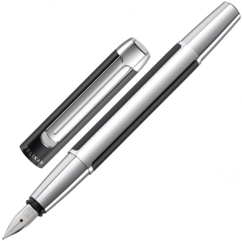 Ручка перьевая Pelikan Elegance Pura P40 (PL904896) Black Silver EF перо сталь нержавеющая подар.кор. фото 2