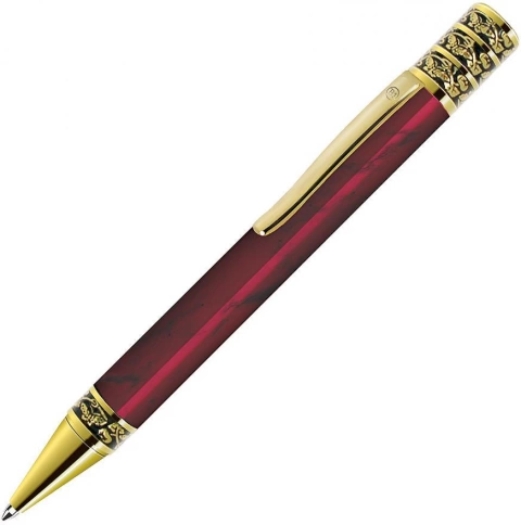 Ручка металлическая шариковая B1 Grand Gold, красная с золотистым фото 1
