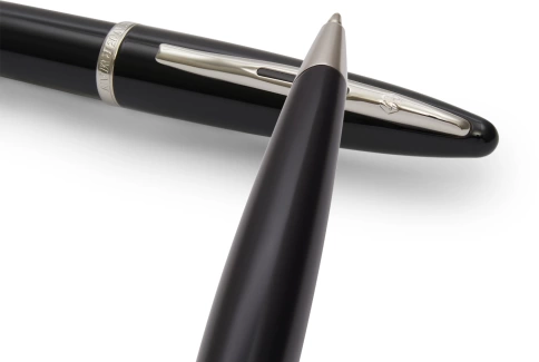 Шариковая ручка Waterman Carene (S0293950) Black ST; M синие чернила; подарочная коробка фото 3