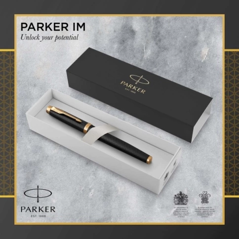 Ручка перьевая Parker IM Premium F323 (1931646) Black GT F перо сталь нержавеющая подар.кор. фото 7
