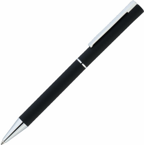 Ручка металическая шариковая Vivapens Argon Soft с софт-тач, чёрная фото 1