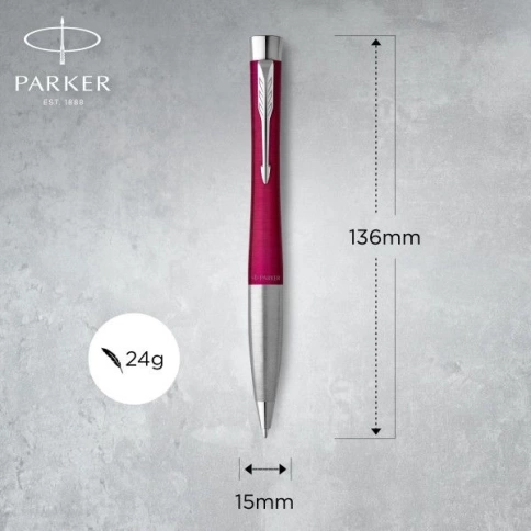 Шариковая ручка Parker Urban Core K314 (2143642) Vibrant Magenta CT M син. черн. подар.кор. фото 9