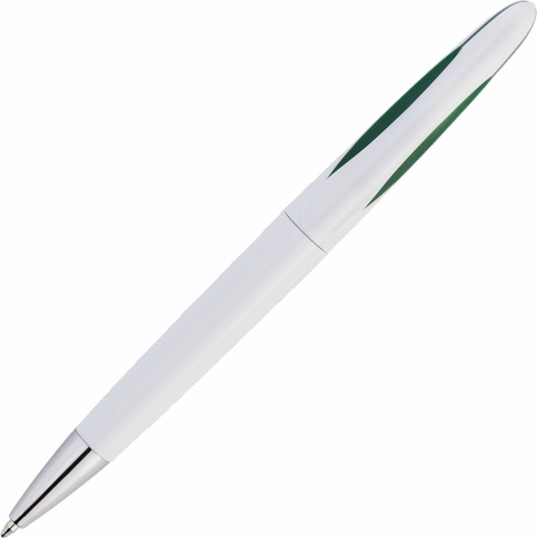 Ручка пластиковая шариковая Vivapens OKO, белая с зелёным фото 3