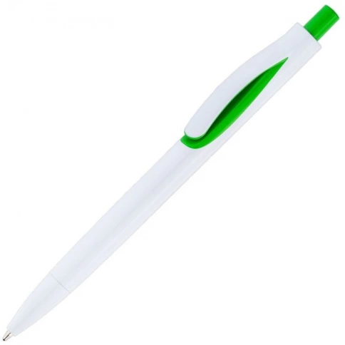 Ручка пластиковая шариковая Solke Focus, белая с салатовым фото 1