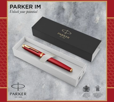 Перьевая ручка Parker IM Premium F318 (2143650) Red GT F; сталь нержавеющая; подар.кор. фото 5