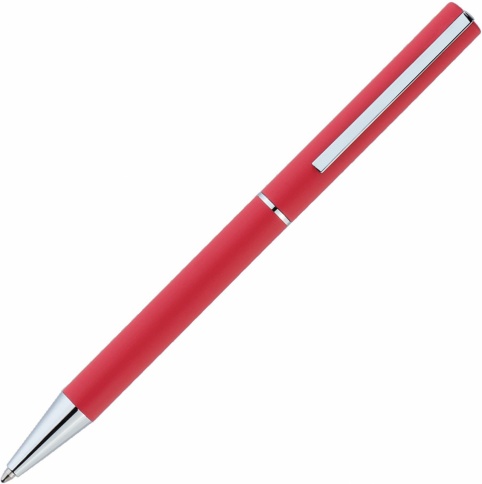 Ручка металическая шариковая Vivapens Argon Soft с софт-тач, красная фото 3