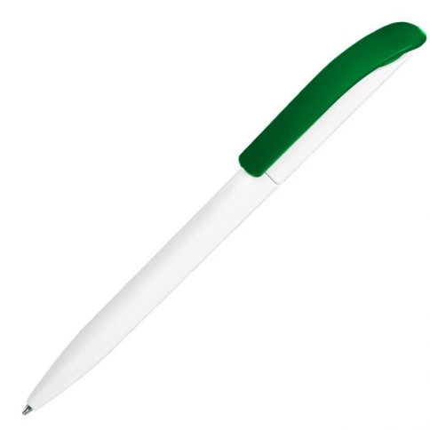 Ручка пластиковая шариковая SOLKE Vivaldi, белая с зелёным фото 1