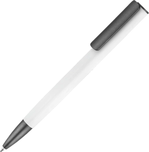 Ручка металлическая шариковая Vivapens PICASSO SOFT MIRROR, белая с антрацитом  фото 1