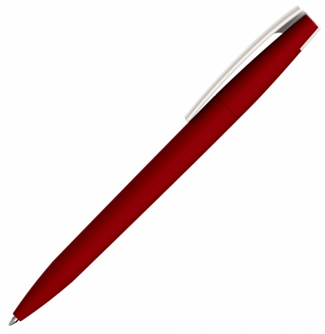 Ручка пластиковая шариковая Vivapens ZETA SOFT , тёмно-красная с белым фото 2