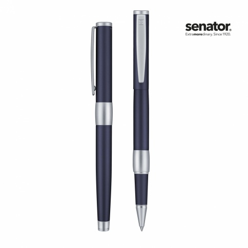 Ручка роллер Senator Image Chrome, синяя с серебристым фото 2