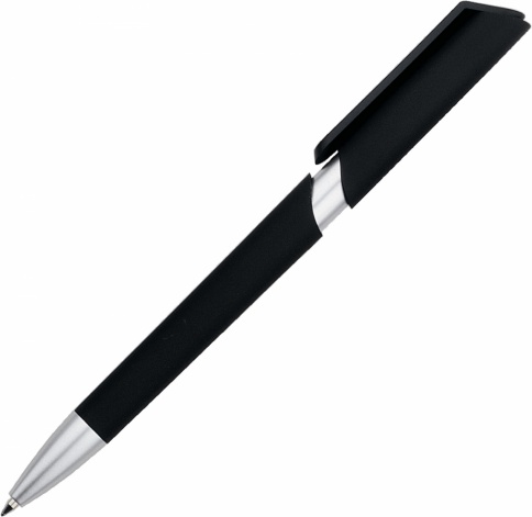 Ручка пластиковая шариковая Vivapens ZOOM SOFT, чёрная фото 2