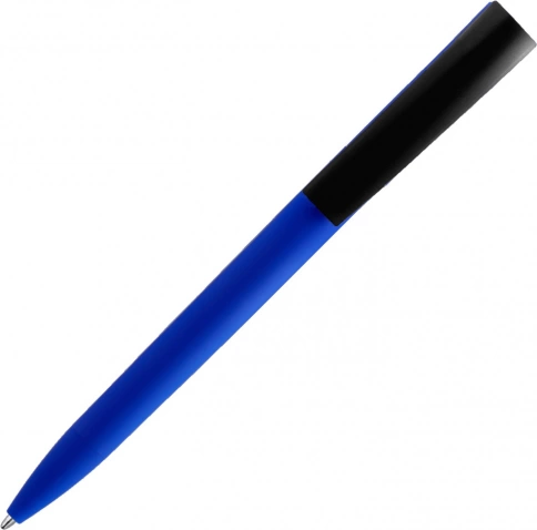 Ручка пластиковая шариковая Solke Zeta Soft Blue Mix, синяя с чёрным фото 2