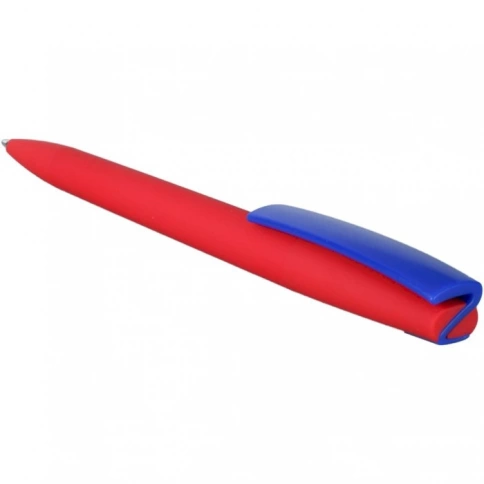 Ручка пластиковая шариковая Solke ZETA SOFT MIX, красная с синим фото 4