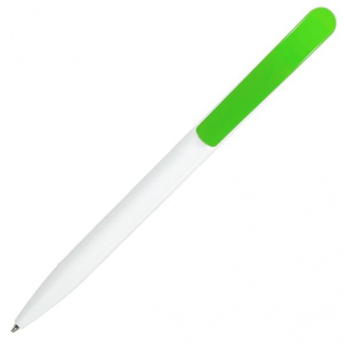 Ручка пластиковая шариковая SOLKE Vivaldi, белая с салатовым фото 2