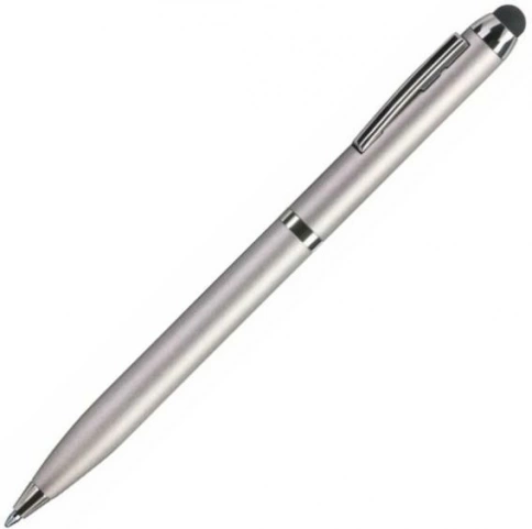Ручка металлическая шариковая B1 Clicker Touch, серая фото 1