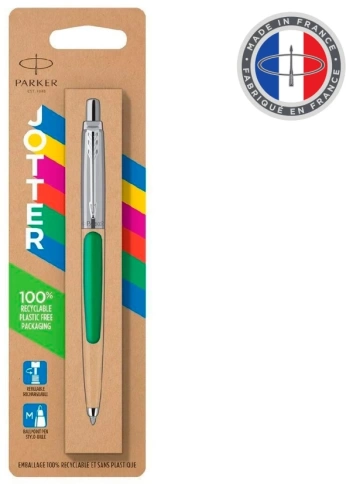 Шариковая ручка Parker Jotter Originals (2076058); Green CT; M синие чернила; блистер фото 2