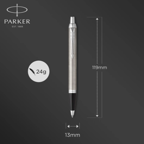 Набор ручек Parker IM Core FK221 (2183058) Stainless Steel CT M сталь нержавеющая: ручка перьевая, ручка шариковая; подар.кор.  фото 4