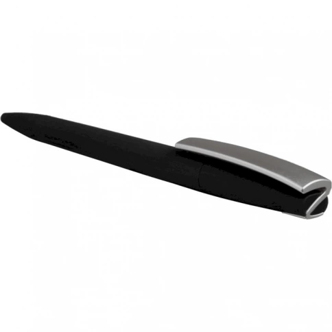 Ручка пластиковая шариковая Solke ZETA SOFT MIX, чёрная с серебристым фото 4