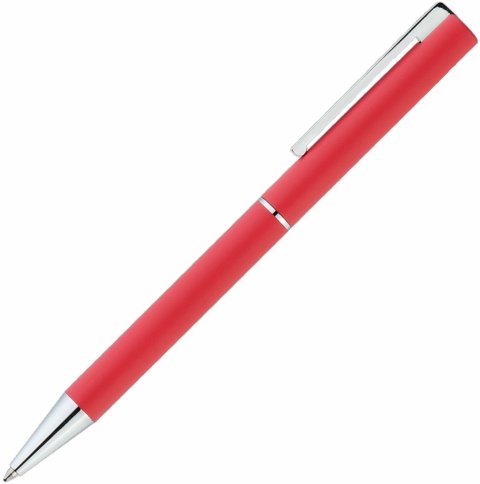 Ручка металическая шариковая Vivapens Argon Soft с софт-тач, красная фото 2