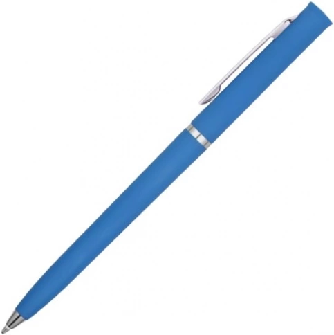 Ручка пластиковая шариковая Vivapens EUROPA SOFT, голубая фото 2