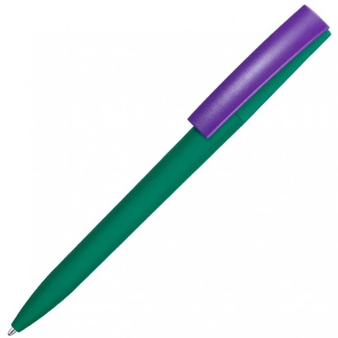 Ручка пластиковая шариковая Vivapens ZETA SOFT MIX, зелёная с фиолетовым фото 1