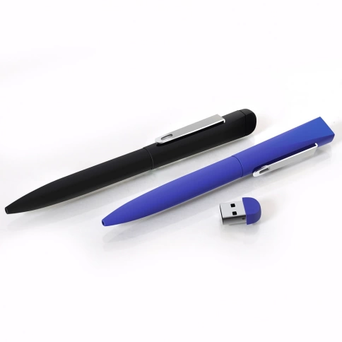 Ручка металлическая шариковая B1 IQ, с флешкой, 4 GB, синяя фото 2