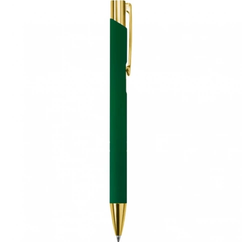 Ручка металлическая шариковая Z-PEN, Legend Soft Touch Mirror Gold, зелёная c золотистым фото 2