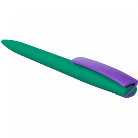 Ручка пластиковая шариковая Vivapens ZETA SOFT MIX, зелёная с фиолетовым фото 4