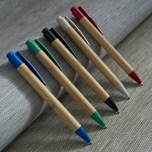 Ручка бамбуковая шариковая Neopen N17, зелёная фото 2