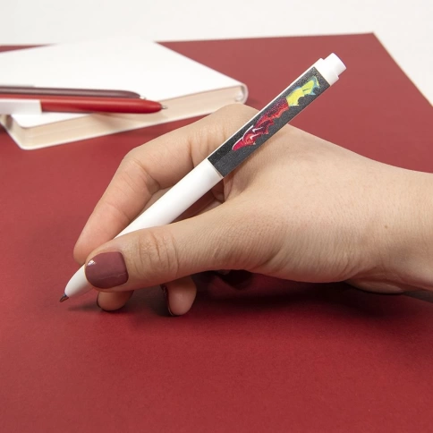 Шариковая ручка Neopen Retro, бордовая с белым фото 3