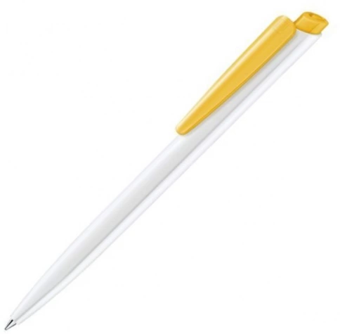 Шариковая ручка Senator Dart Basic Polished, белая с жёлтым фото 1
