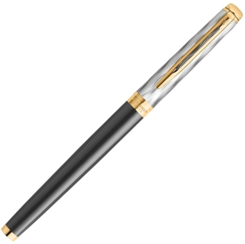 Роллер ручка Waterman Reflections of Paris Hemisphere DeLuxe (2200838) Black GT; F черные чернила, подарочная коробка фото 2