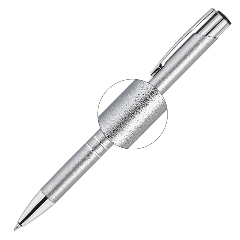 Ручка металлическая шариковая Vivapens KOSKO PUDRA, серебристая фото 4