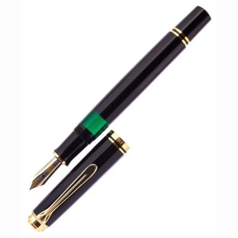 Ручка перьевая Pelikan Souveraen M 600 (PL980128) Black GT F перо золото 14K покрытое родием подар.кор. фото 3