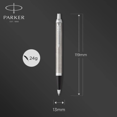 Ручка шариков. Parker IM Core (2150841) Stainless Steel CT M; черный. подар.кор. европод. фото 4