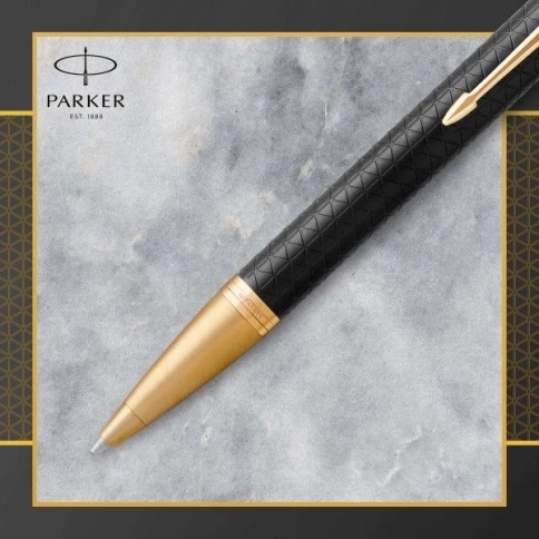 Ручка шариковая Parker IM Premium K323 (1931667) Black GT M; синие чернила фото 2