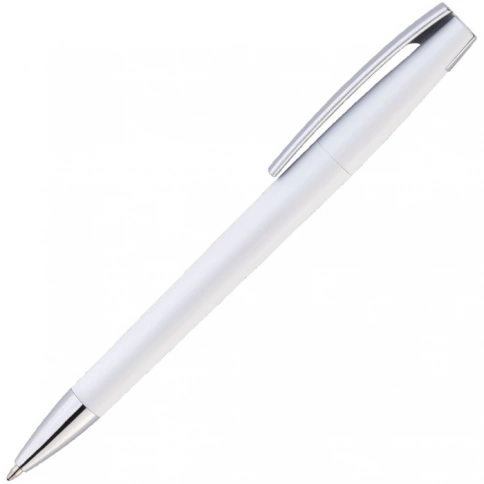 Ручка пластиковая шариковая Vivapens ZETA, ,белая с серебристым фото 2