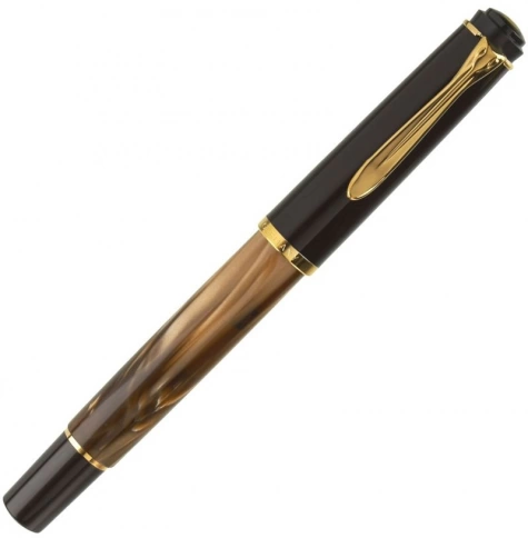 Ручка перьевая Pelikan Elegance Classic M200 (PL808880) Brown Marbled F перо сталь нержавеющая/позолота карт.уп. фото 2